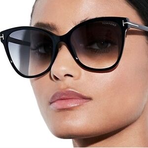 Tom Ford FT TF0844 ANI 01B CAT EYE SHINY BLACK. COMES WITH COA